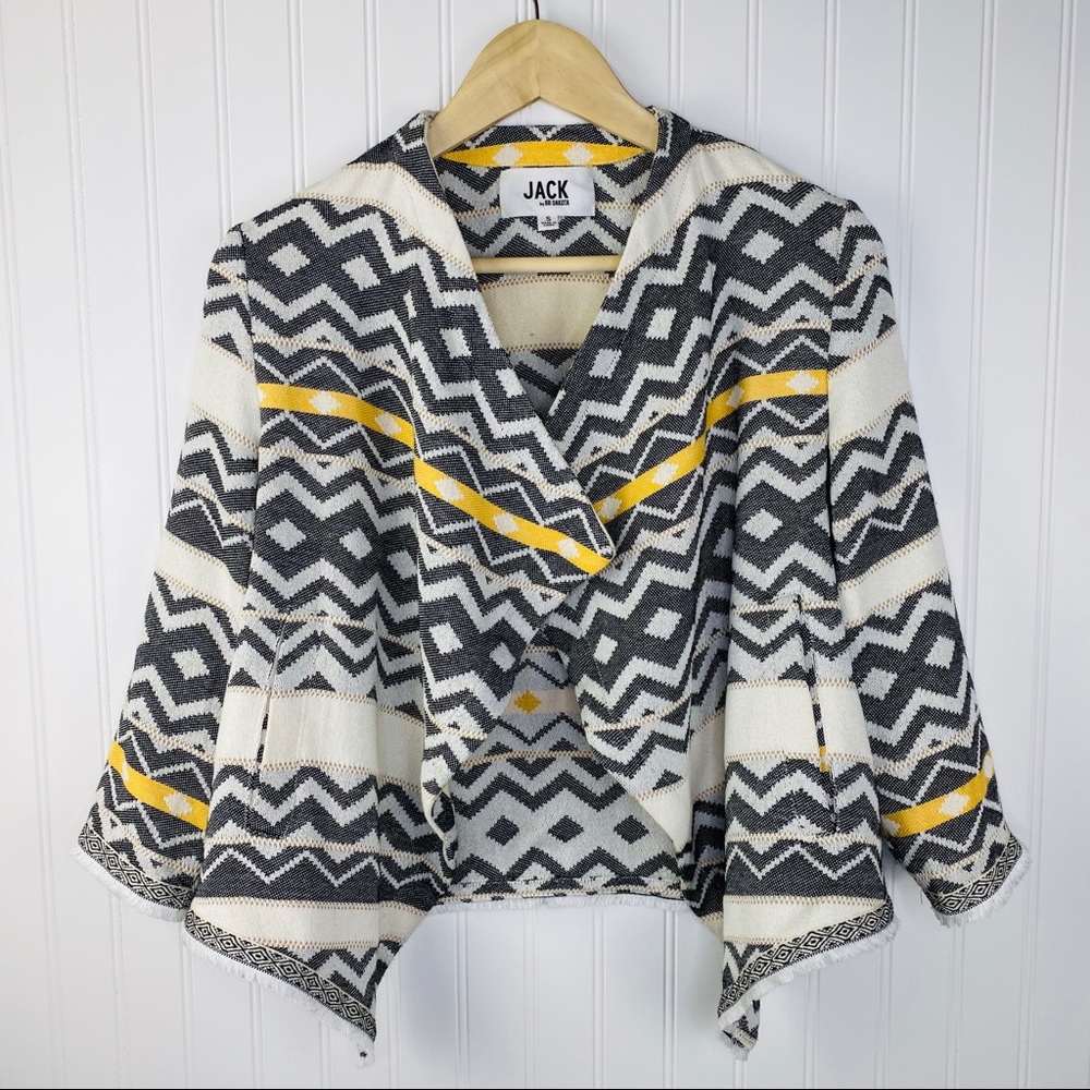 Jack by BB Dakota Aztec / Tribal Open Cardigan Small Cream